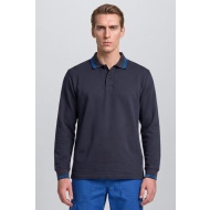 Kontrast Polo Yaka Sweatshirt