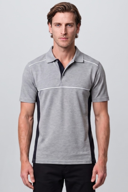 POLO YAKA TİŞÖRT İKİ RENKLİ BİYELİ